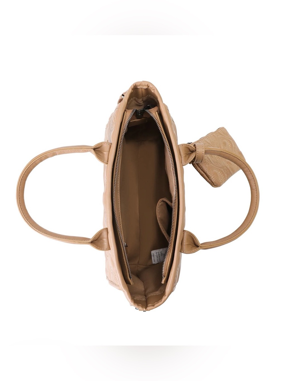 Valentino Orlandi Kayla Tote Bag in Tan with Gunmetal Hardware NWT - Picture 3 of 4